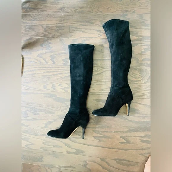 COLE HAAN NIKE AIR Black Suede Pull On Boots Size 6.5 B